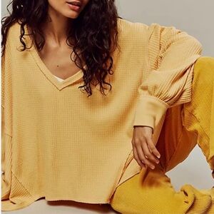 We The Free Coraline Thermal Sweater Top Sz L Relaxed Drapey Festival Boho